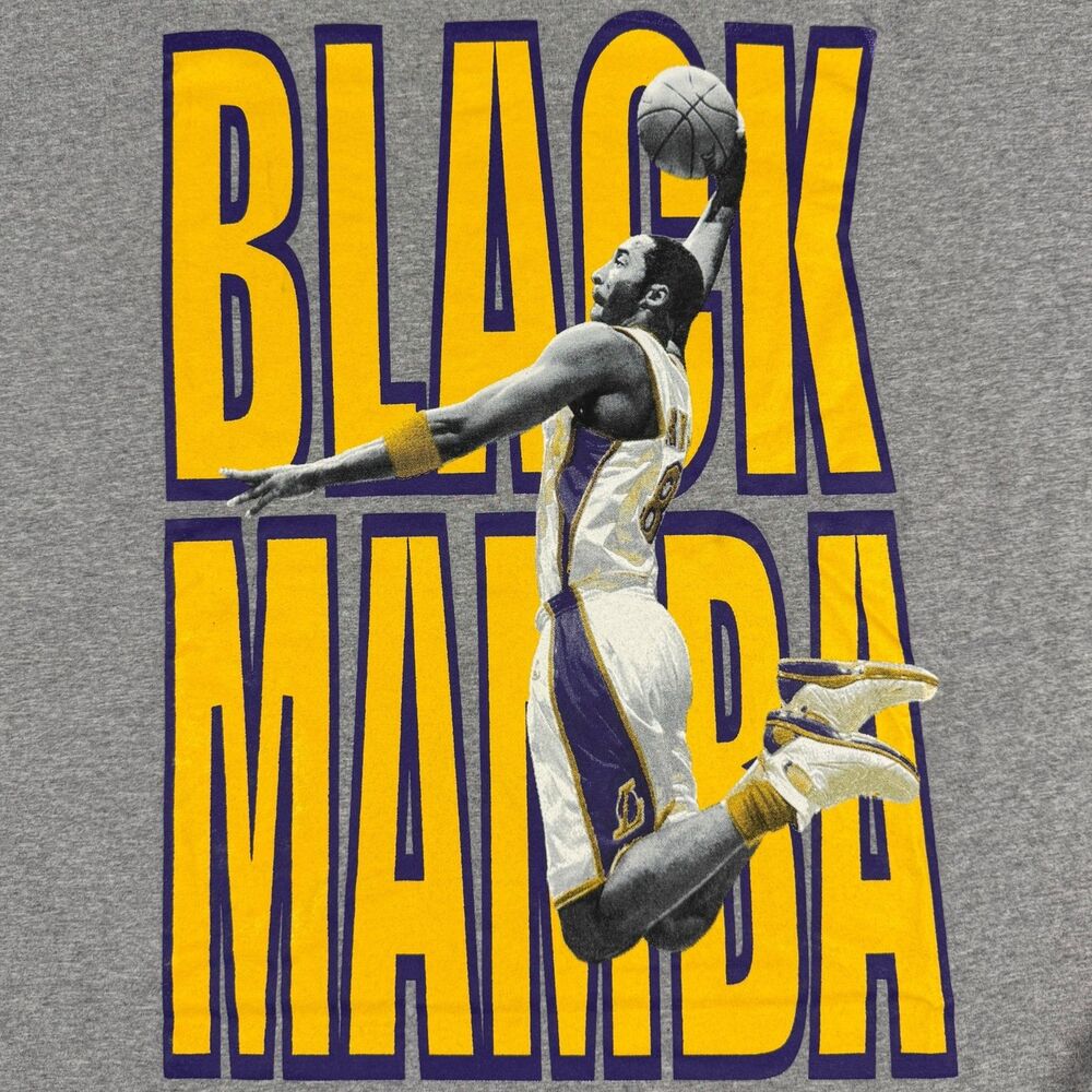 Rare Vintage Y2K NBA Kobe Bryant Black Mamba Spell Out NEW Graphic T Shirt - 2XL - Picture 3 of 6
